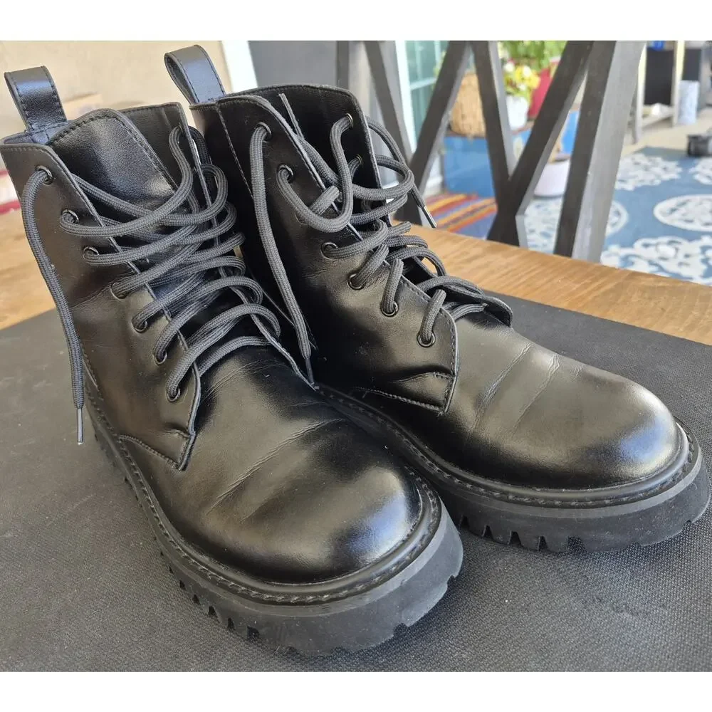 Women's Black Boots Size 38 Made In Italy